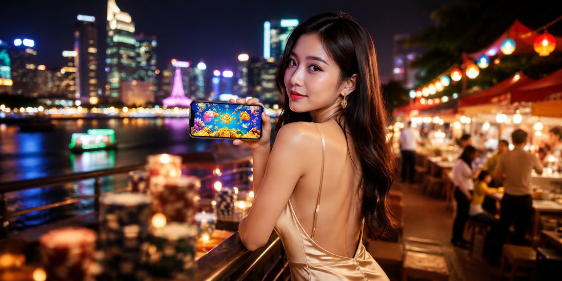 Người dùng tại chợ đêm TP.HCM xem phân tích kèo trên điện thoại di động ban đêm